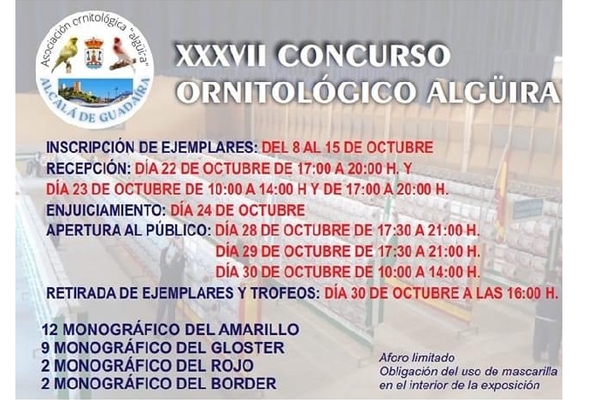 Celebración del XXXVII concurso ornitológico Algüira