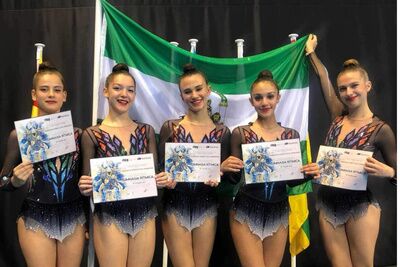 Cuatro gimnastas alcalareñas consiguen Diploma Nacional en el Campeonato de España de Rítmica conjuntos