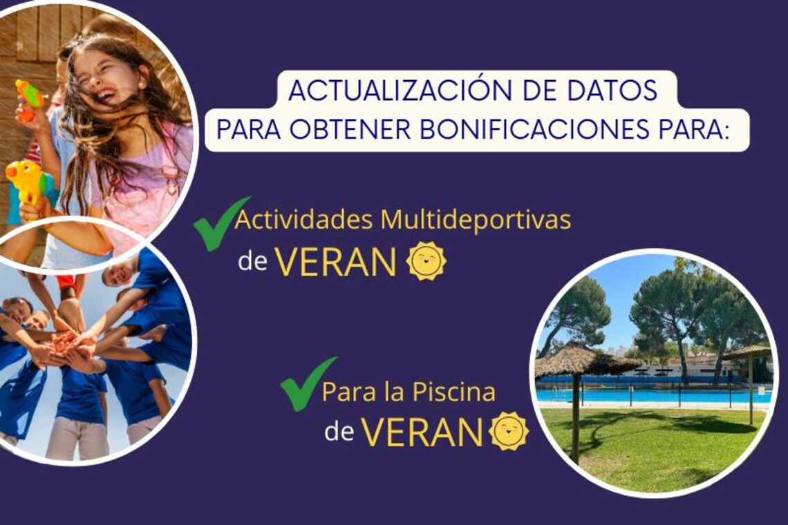 Deportes abre el plazo para la actualización de datos de cara a bonificaciones de actividades deportivas en verano