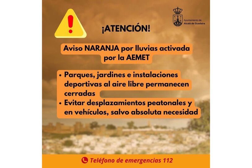INFODEPORTES: Ante las inclemencias meteorológicas y la activación de la Alerta NARANJA