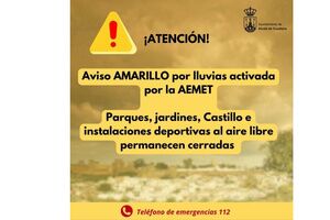 Aviso AMARILLO por lluvias