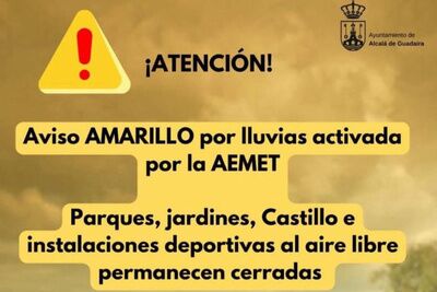 Cierre de instalaciones deportivas al aire libre por alerta amarilla