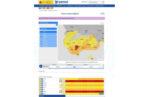 Suspensión de clases y cierre de instalaciones deportivas y culturales en Alcalá de Guadaíra por temporal.
