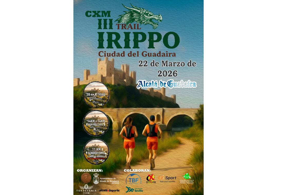 El III Trail Irippo llenará de deporte y naturaleza Alcalá de Guadaíra el 22 de marzo de 2026