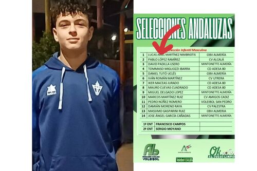 Pablo López Ramírez, del Club Voleibol Alcalá, convocado con la selección andaluza infantil masculina