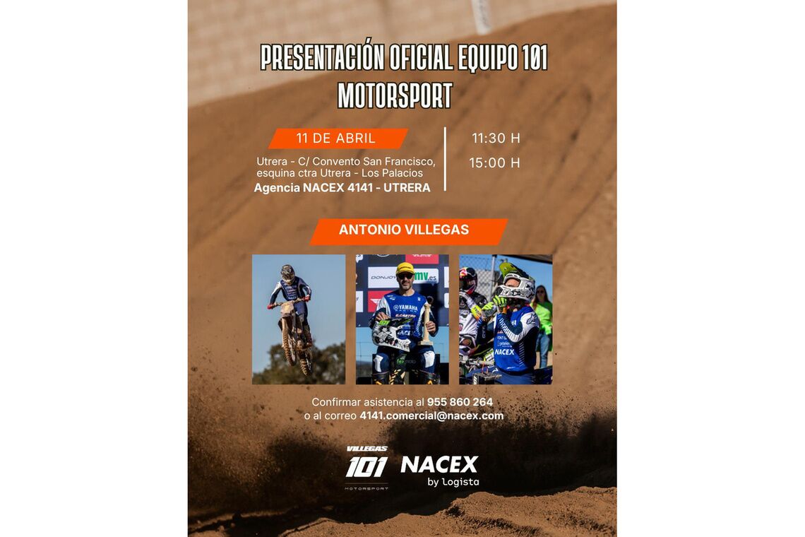 101 Motorsport presenta su equipo 2026 en Utrera con Antonio Villegas como referente