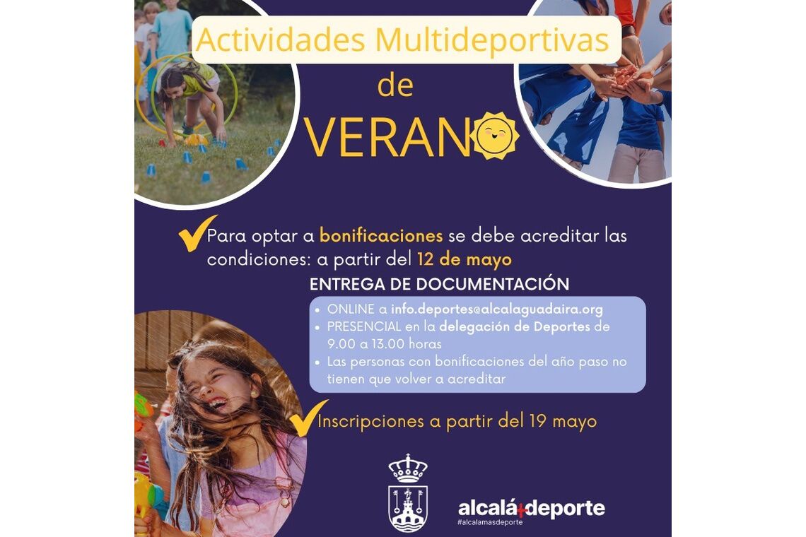 La Delegación de Deportes abre el plazo de bonificaciones para las Actividades Multideportivas
