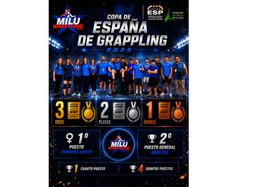 MILU Wrestling Team brilla en la Copa de España de Grappling 2026: Subcampeón absoluto y campeón femenino