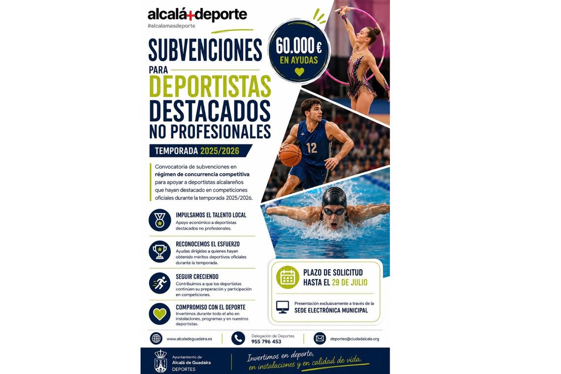 Abierto el plazo de subvenciones 2026 para deportistas alcalareños destacados no profesionales