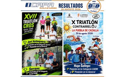 EL CLUB CAPA FIRMA UN GRAN FIN DE SEMANA CON IMPORTANTES RESULTADOS EN TRIATLÓN