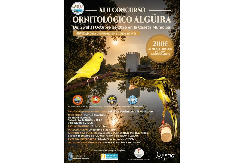La Caseta Municipal reúne más de 2.000 ejemplares de aves que compiten en belleza